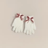 White woolen gloves for warmth and cold protection, thickened knitted for women in autumn and winter Specification image